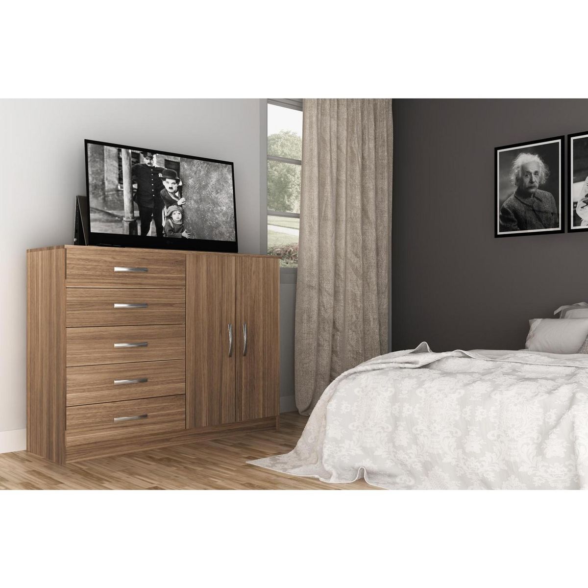 EXIT - Cómoda 2 Puertas 5 Cajón(es) CP25D 123x93x40 cm Demolicion