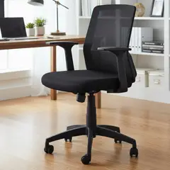 ONE SIT - Silla Escritorio Cuba Reclinable Brazo Fijo Negro