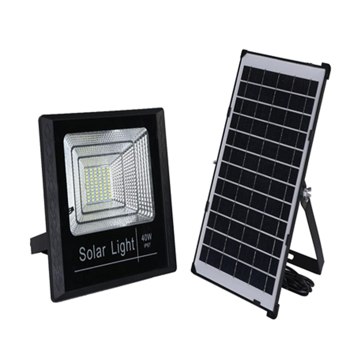 HB LEDS - Reflector Solar Led + Panel Solar 40 W IP 65 3600 lm Luz Fría