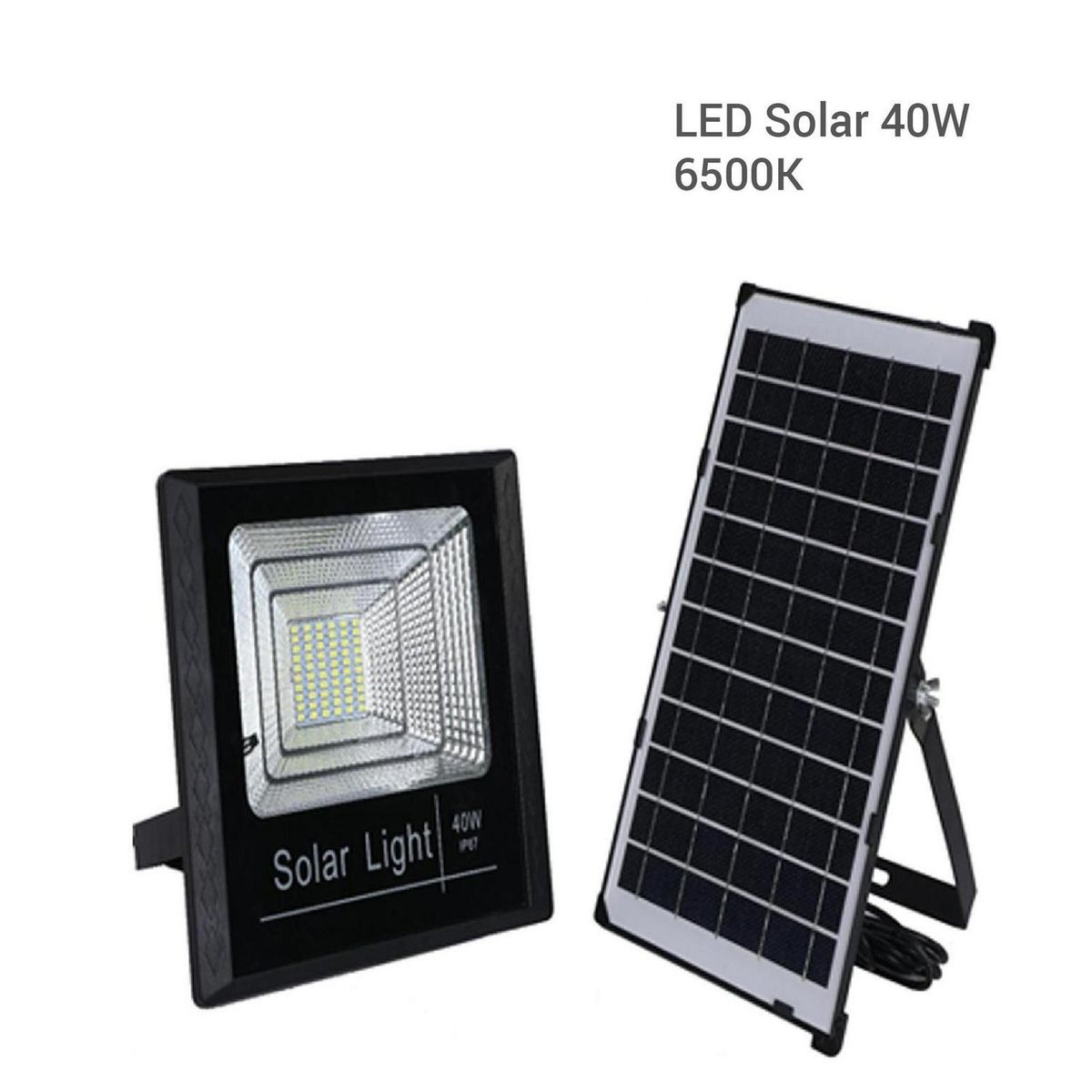 HB LEDS - Reflector Solar Led + Panel Solar 40 W IP 65 3600 lm Luz Fría