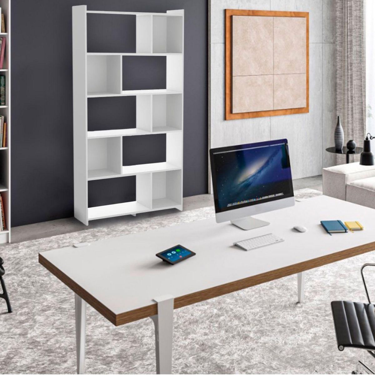 HOGA - Estante April MDP 5 Nivel(es) 91x183x30 cm Blanco