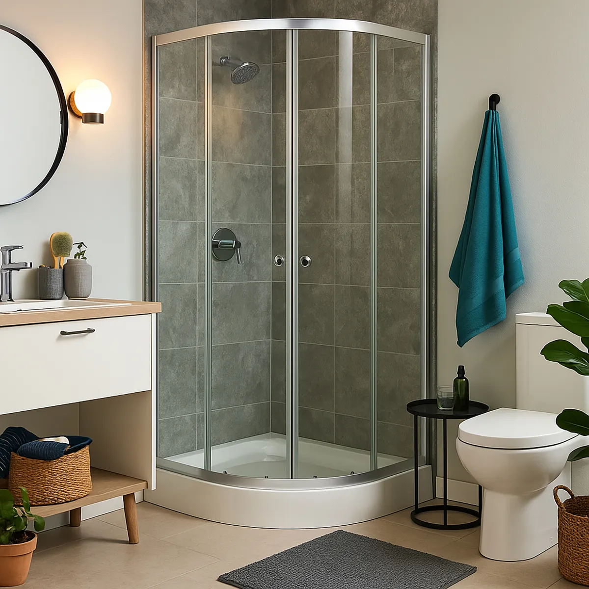 DUSCHY - Cabina de ducha redonda 80 cm 4mm