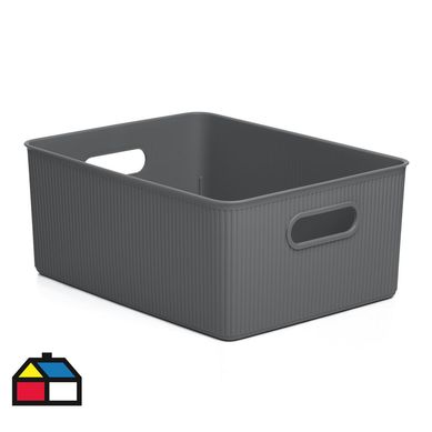 Cesta XL 38,5x16x29 cm gris polipropileno