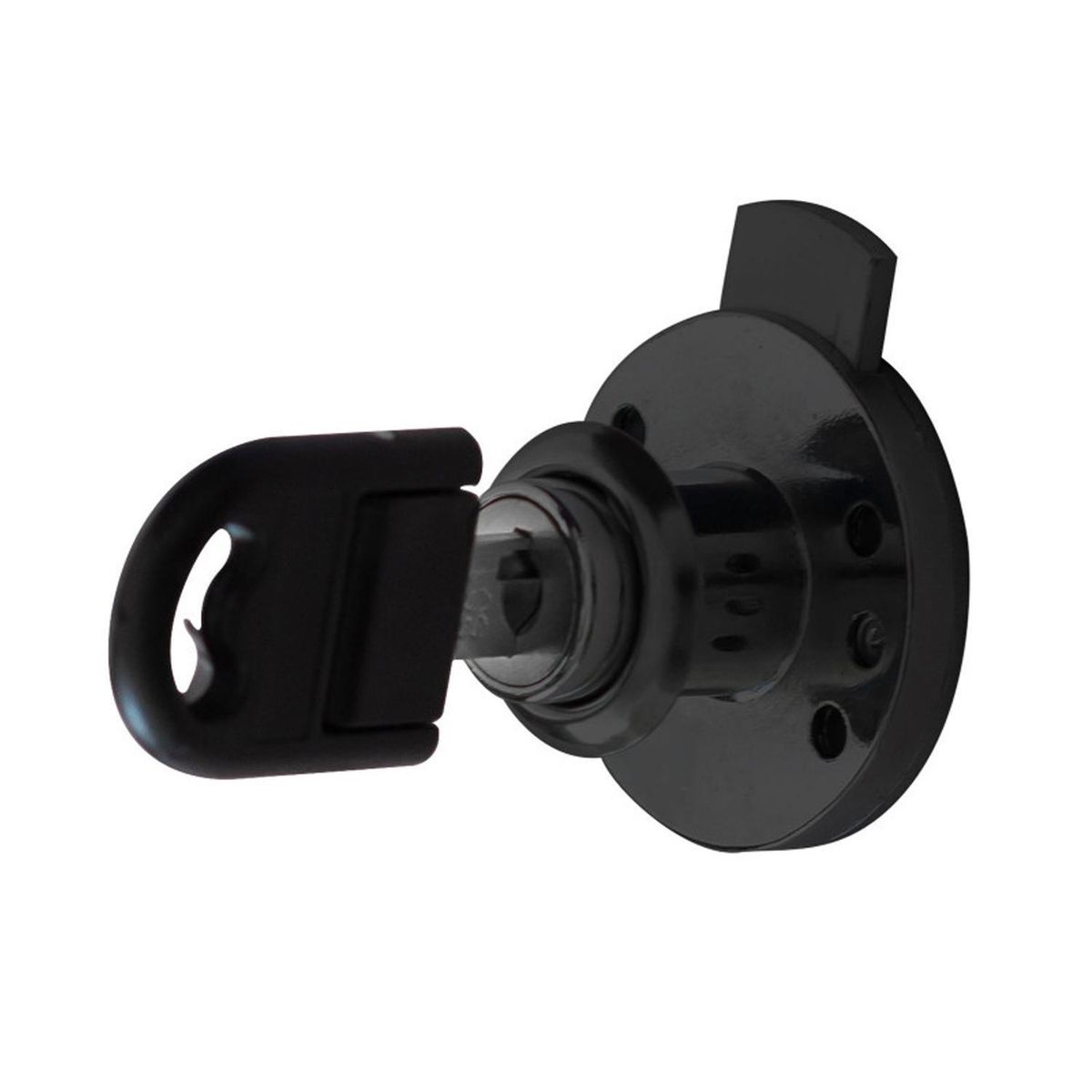SAFER - Cerradura cajón redonda negra estándar