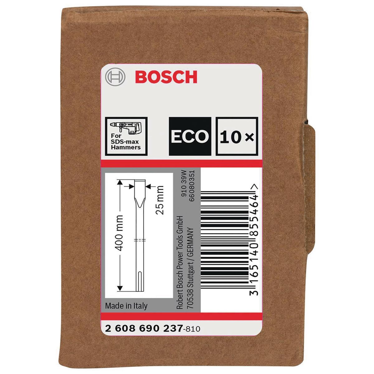 BOSCH - Cincel Plano 25X600 Mm 10 Unidades