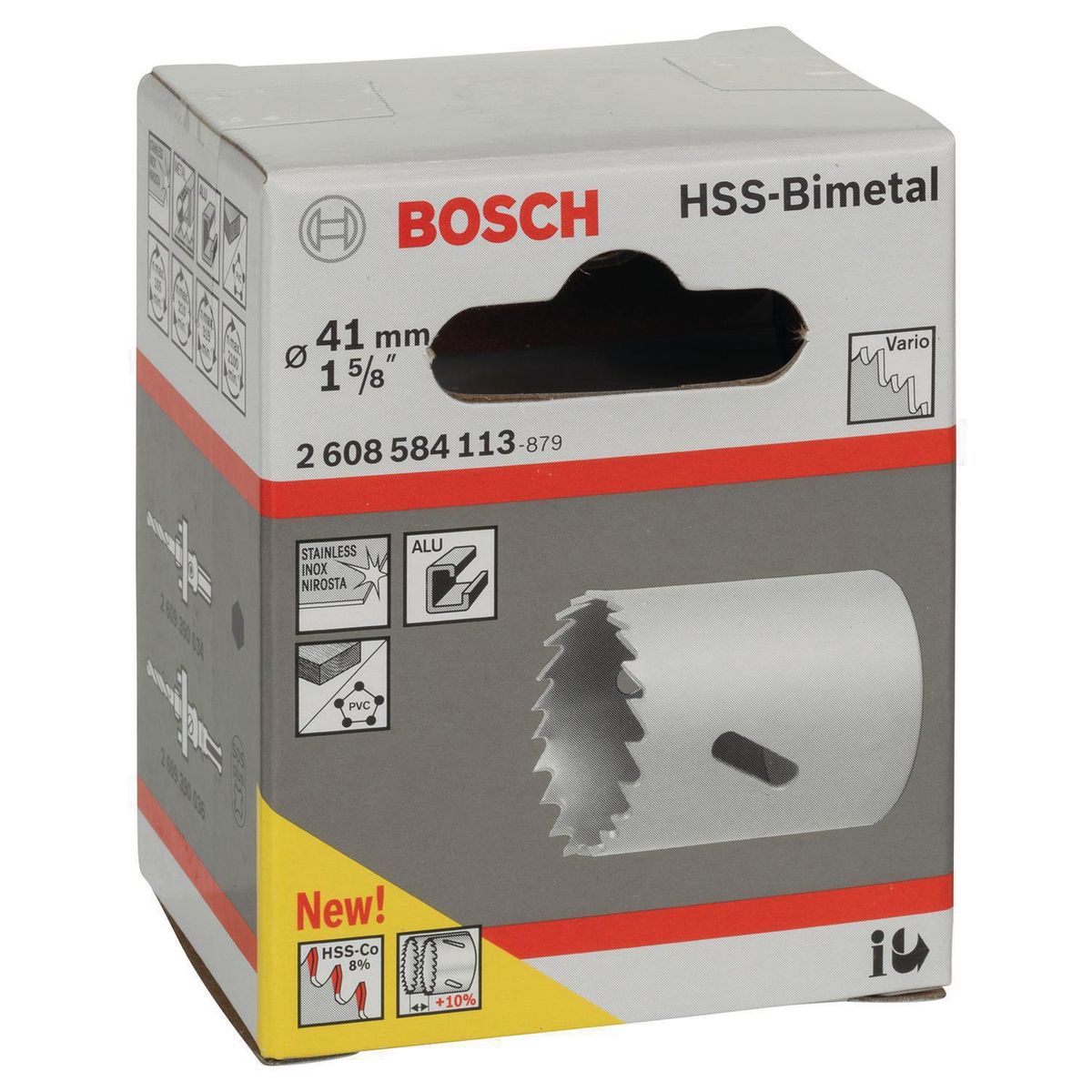 BOSCH - Sierra copa bimetálica 41 mm madera y metal extra cobalto