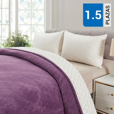 Cobertor coral lila 1.5 plazas