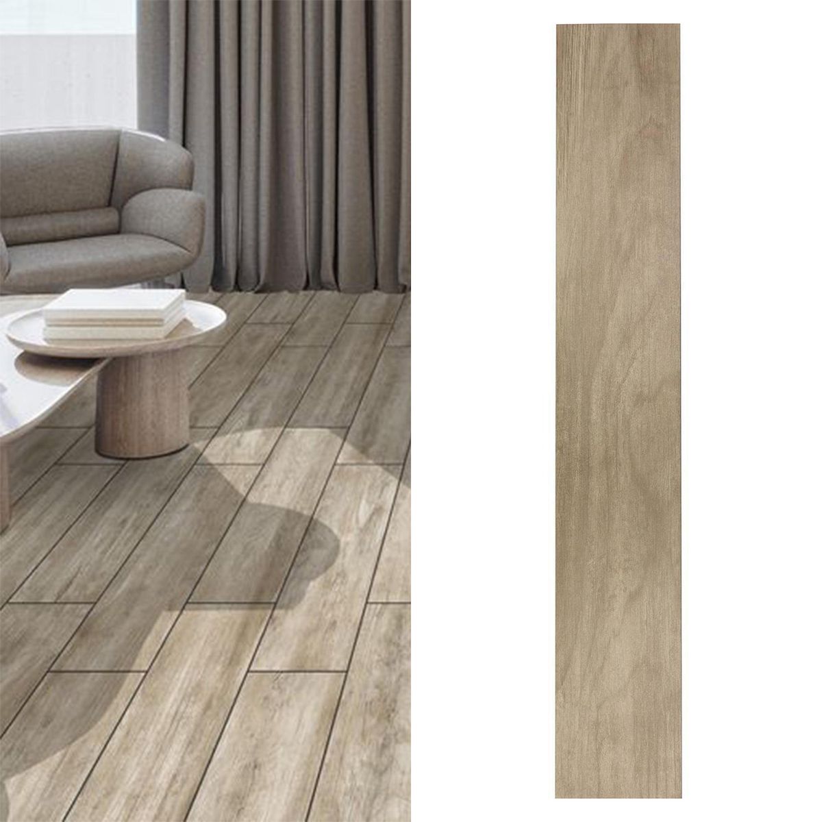 Gres Porcelánico 15x60 cm Cairo natural Café 1.44 m2, marca KLIPEN - Foto Principal