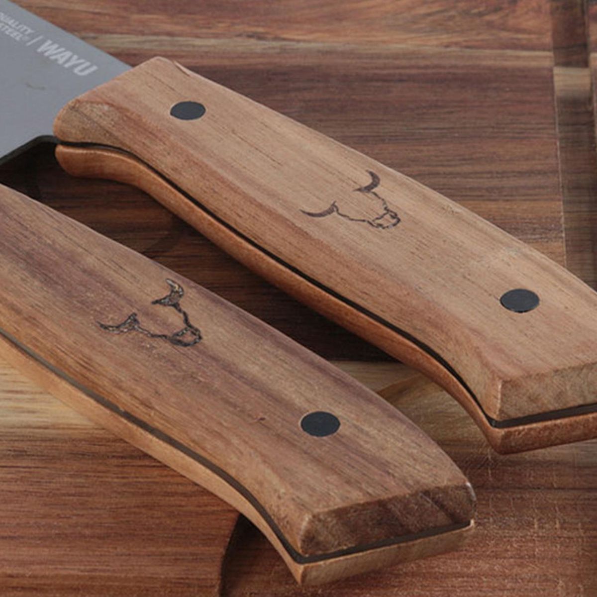 WAYU - Set 3 Piezas Tabla/Cuchillo/Tenedor Parrillero