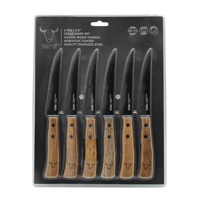 Set cuchillos 23,5 cm acero inoxidable 6 piezas