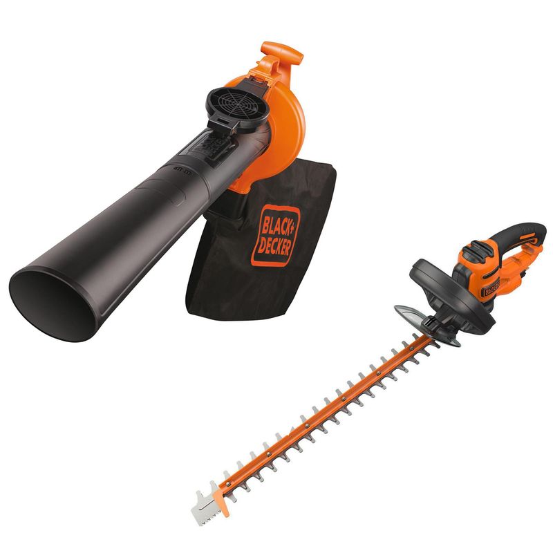 BLACK+DECKER - Soplador de Aire y Aspirador de 2500W + Cortasetos 500W