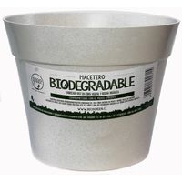 Set Macetero y Plato Biodegradable de Bambú 25x17 cm Blanco