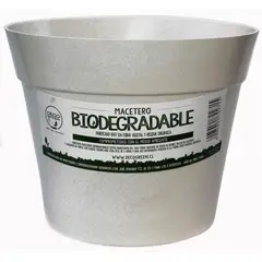 DECOGREEN - Set Macetero y Plato Biodegradable de Bambú 25x17 Blanco
