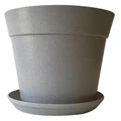 DECOGREEN - Set de Macetero y Plato Biodegradable Clásico Gris