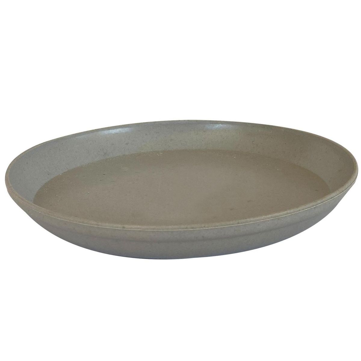 DECOGREEN - Set Macetero y Plato Biodegradable de Bambú 25x17 cm Gris