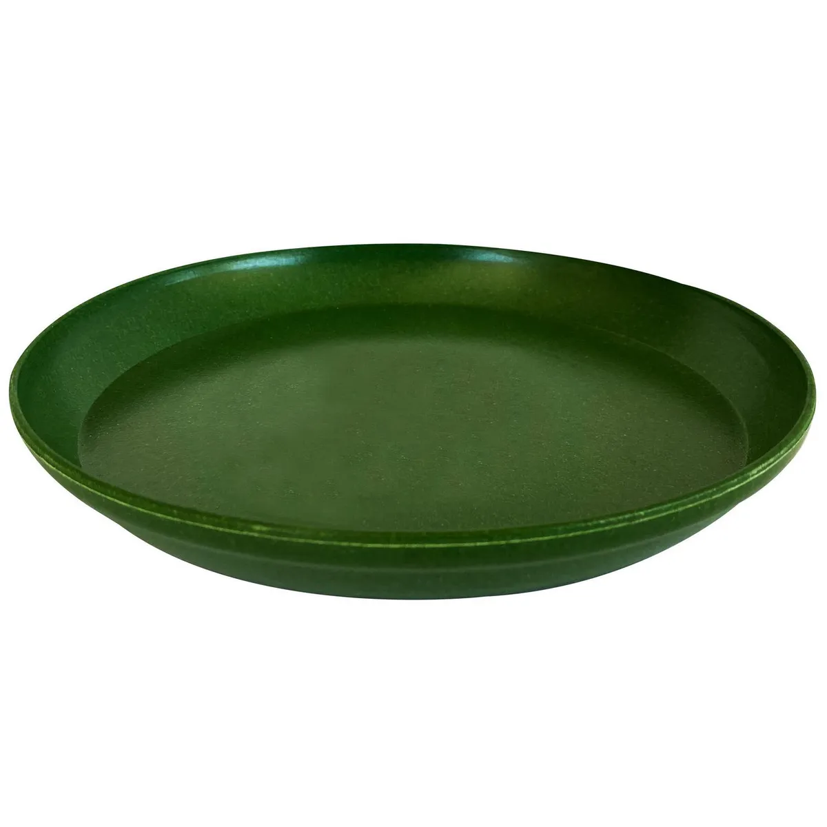 DECOGREEN - Set 2 Maceteros y Platos Biodegradable de Bambú 24x18 cm Musgo