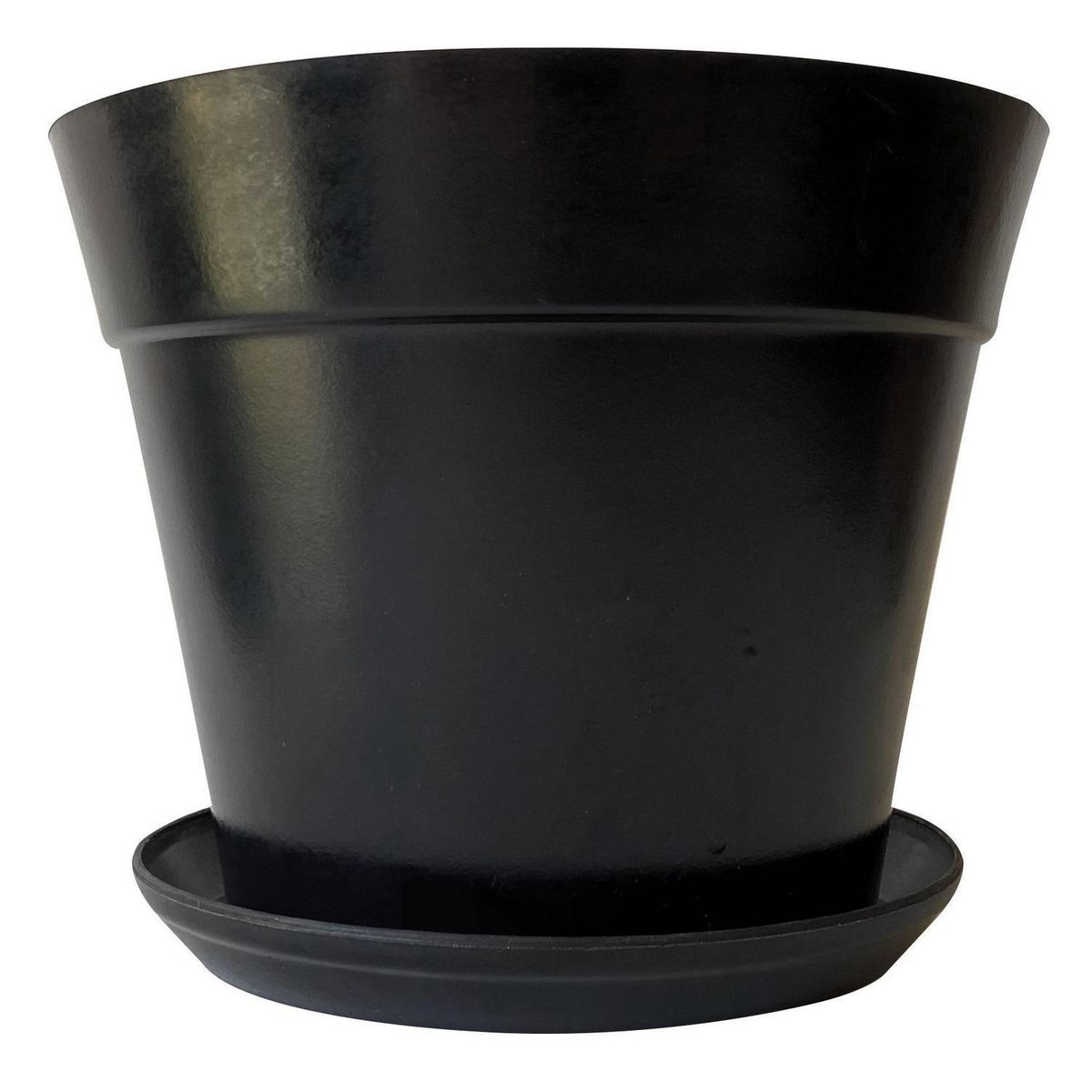 DECOGREEN - Set de Macetero y Plato Biodegradable de Bambú 25x17 cm Negro