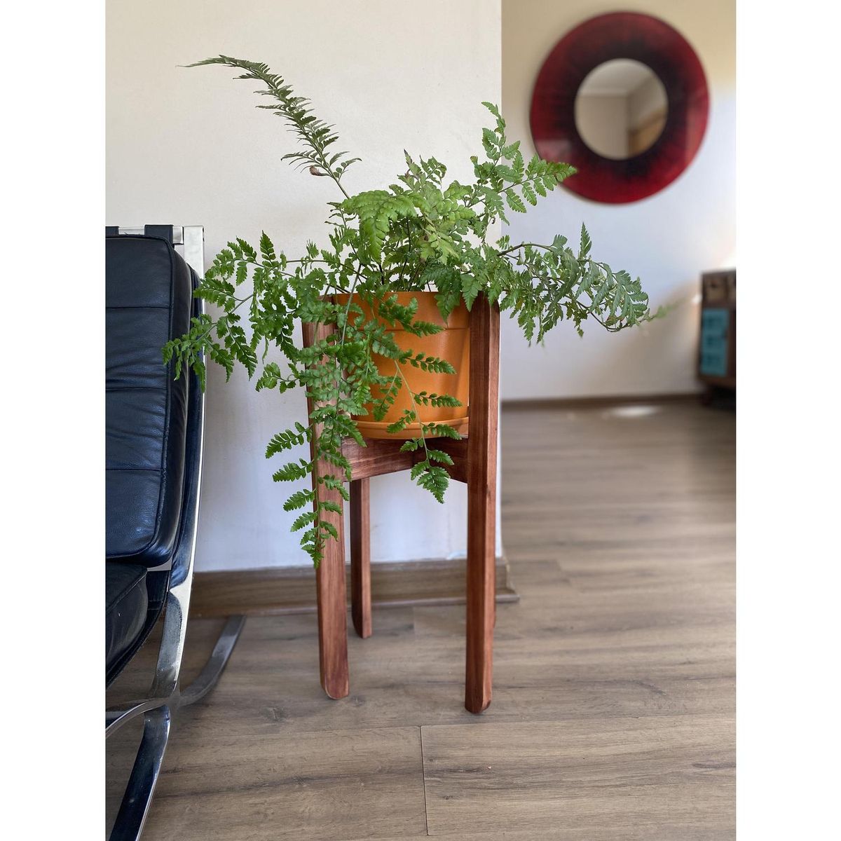 DECOGREEN - Set Macetero y Plato Biodegradable de Bambú 25x17 cm terracota