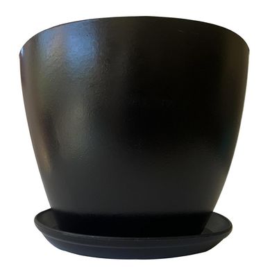 Set de Macetero y Plato Biodegradable Actual Negro