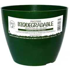 DECOGREEN - Set Macetero y Plato Biodegradable de Bambú 24x18 Musgo