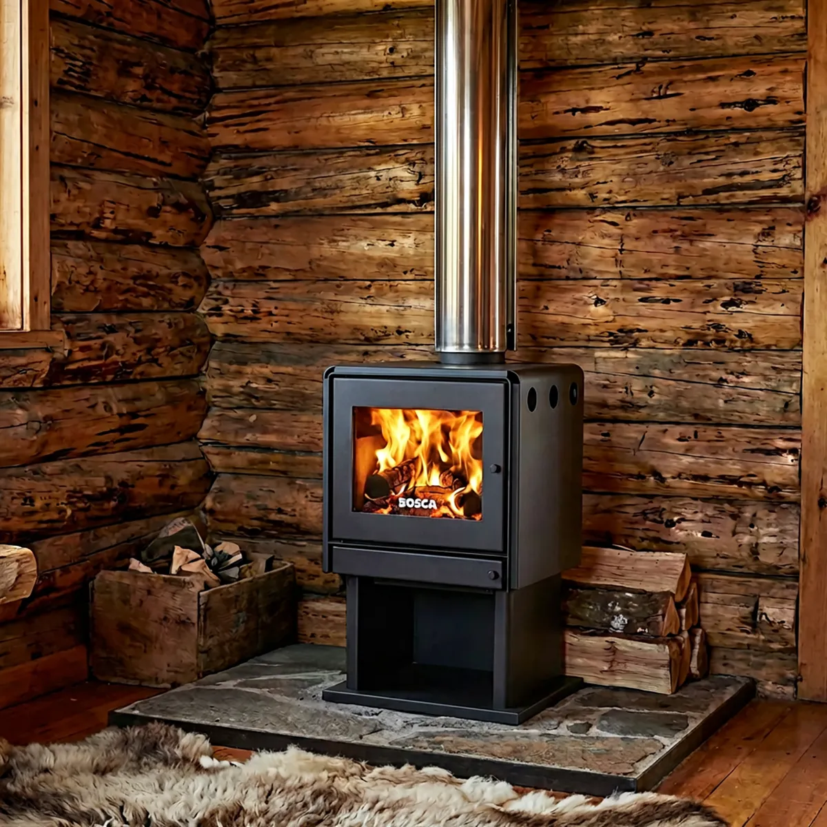 BOSCA - Estufa Leña Limit 480 Negro