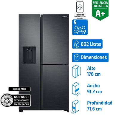 Refrigerador Side by Side No Frost 602 Litros Black RS65R5691B4/ZS