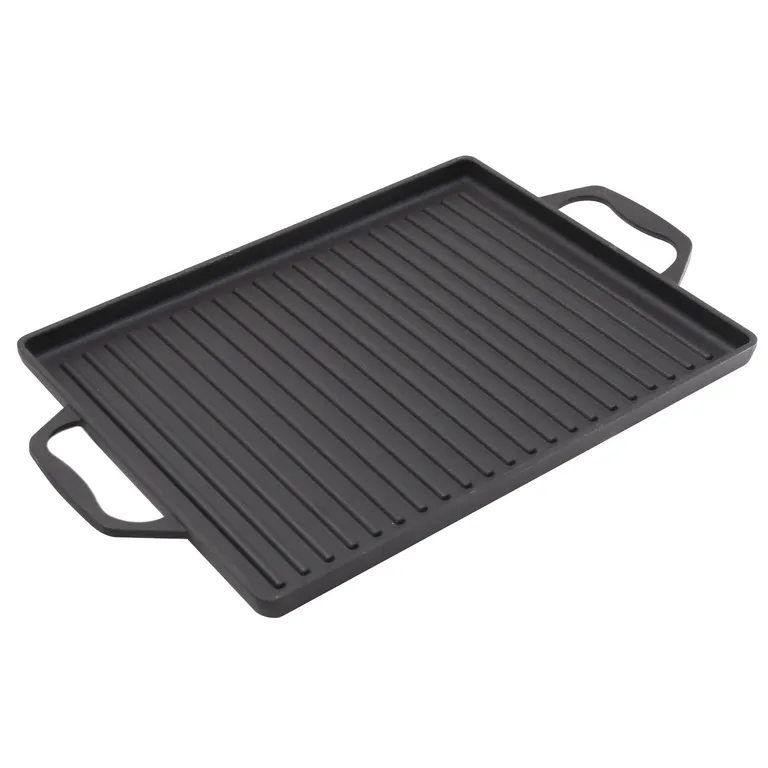 Plancha con Azas 20,5x20,5x2 cm Fierro Fundido Negro