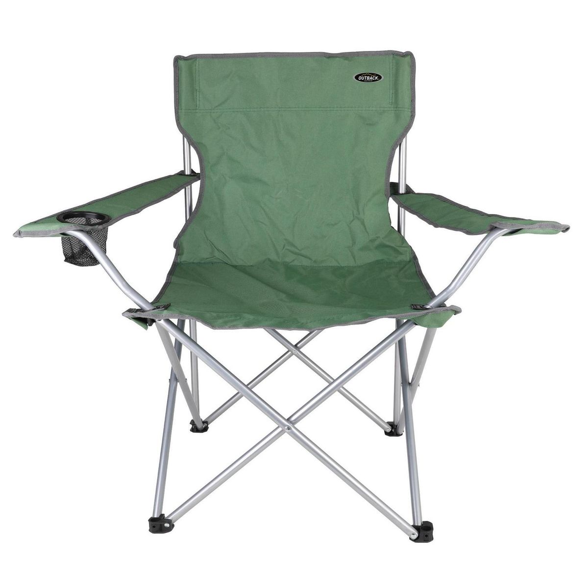 OUTBACK - Silla Camping con Portavasos 54x84x54 cm Verde