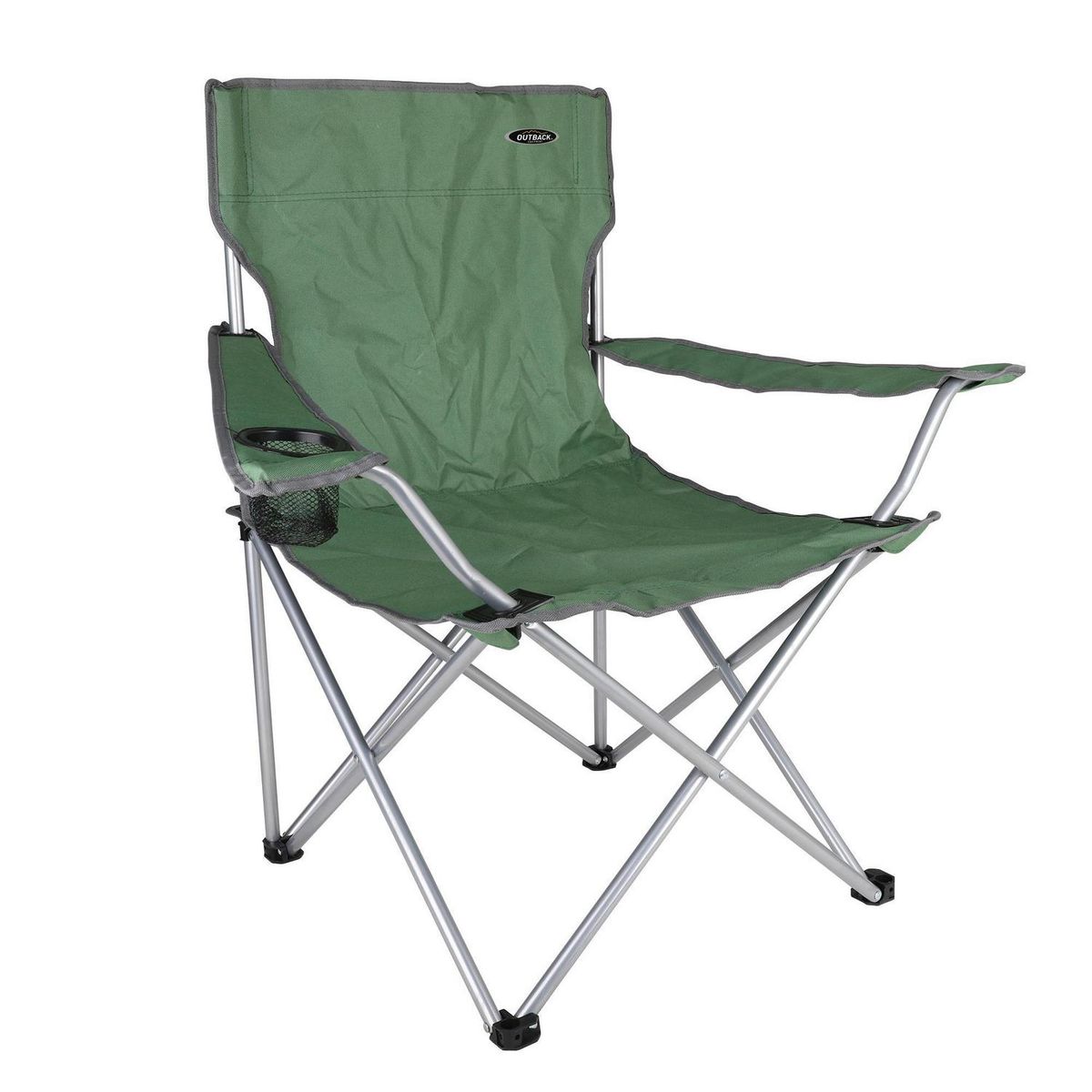 OUTBACK - Silla Camping con Portavasos 54x84x54 cm Verde