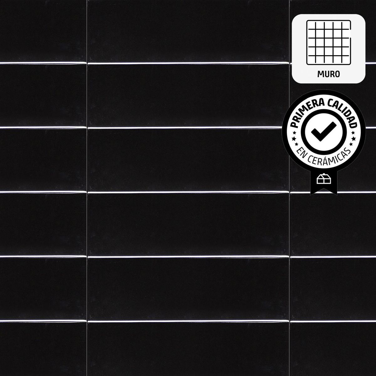 KLIPEN - Cerámica 10x30 cm Ice colors black brillante Negro 1.2 m2