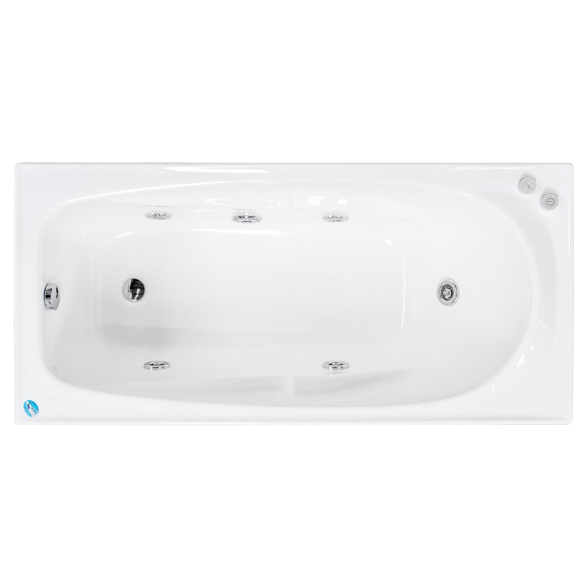 NORGLAS - Tina hidromasaje 160 l lake 5 jets derecha 150x70x42 cm