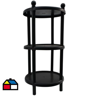 Mesa circular 3 niveles negro