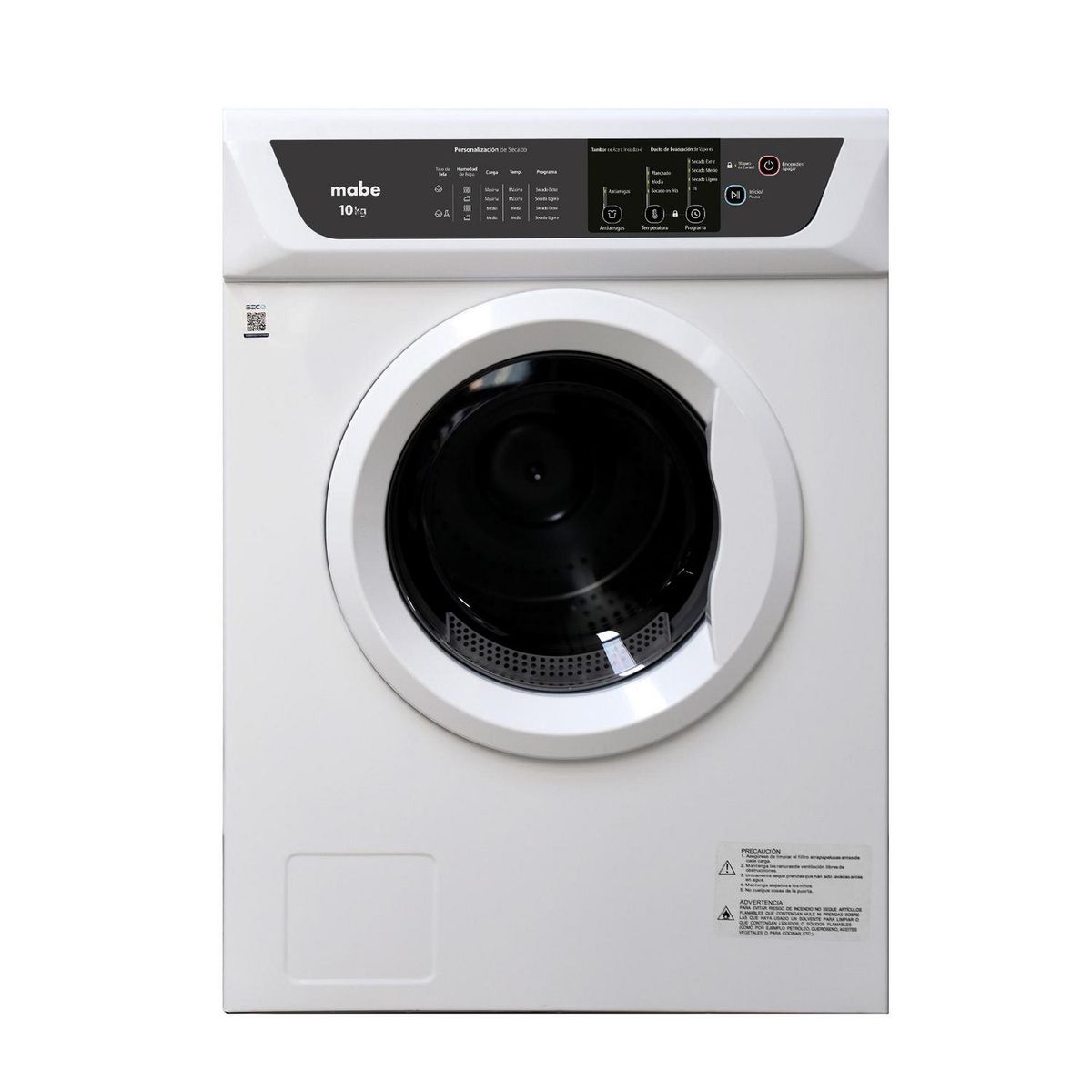 MABE - Secadora de Ropa 10 kg Carga Frontal con Evacuación Blanco SEM101BDBY
