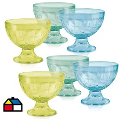 JUST HOME COLLECTION - Copas de postre vidrio 253 ml 6 piezas