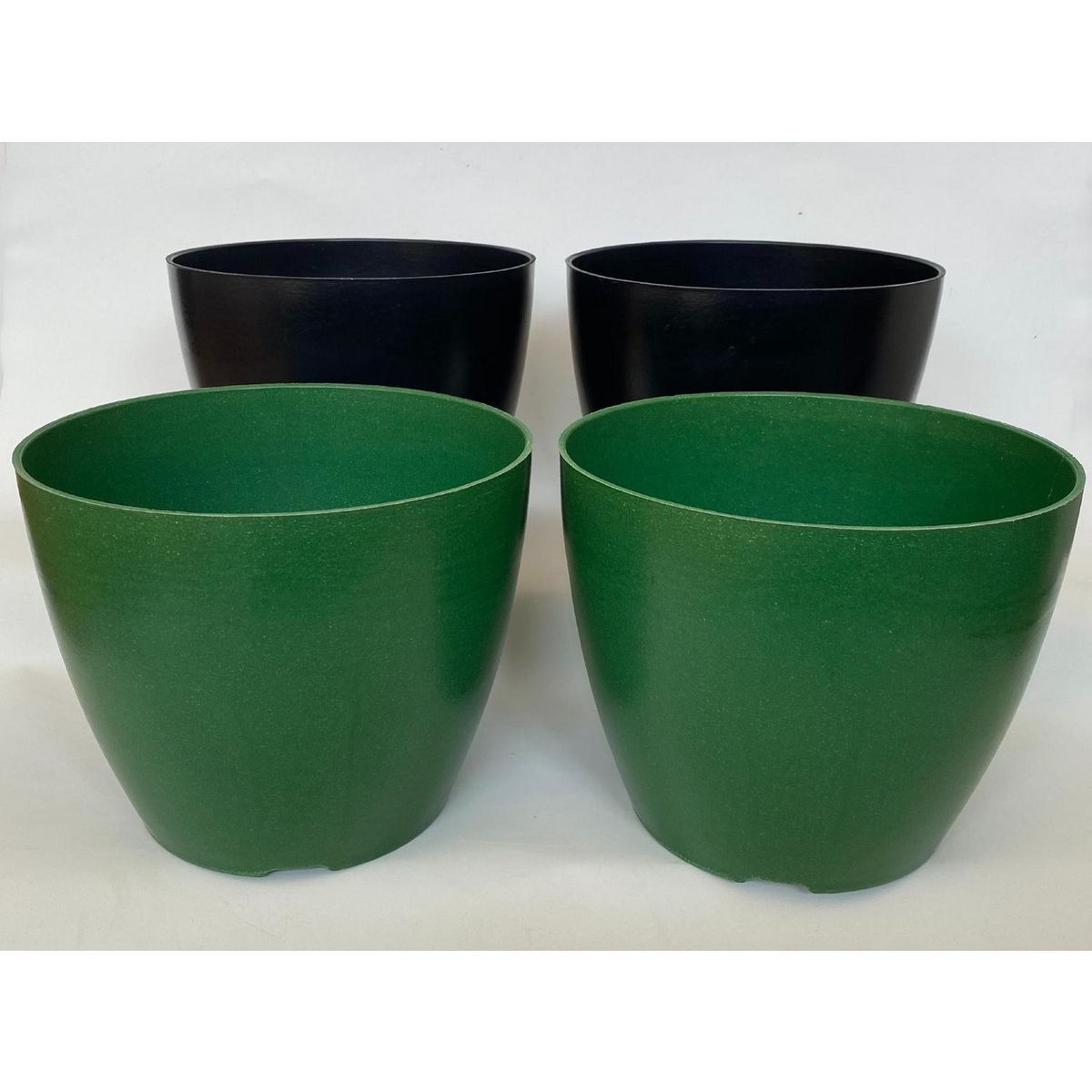 DECOGREEN - Set de 4 Maceteros Biodegradables Actual, 2 Negros y 2 Musgo