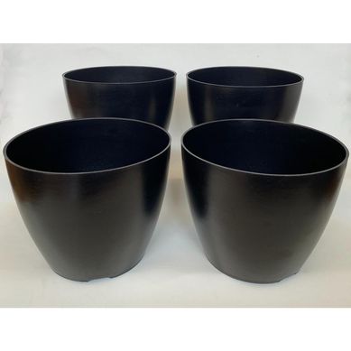 Set de 4 Maceteros Biodegradables Actual Negro