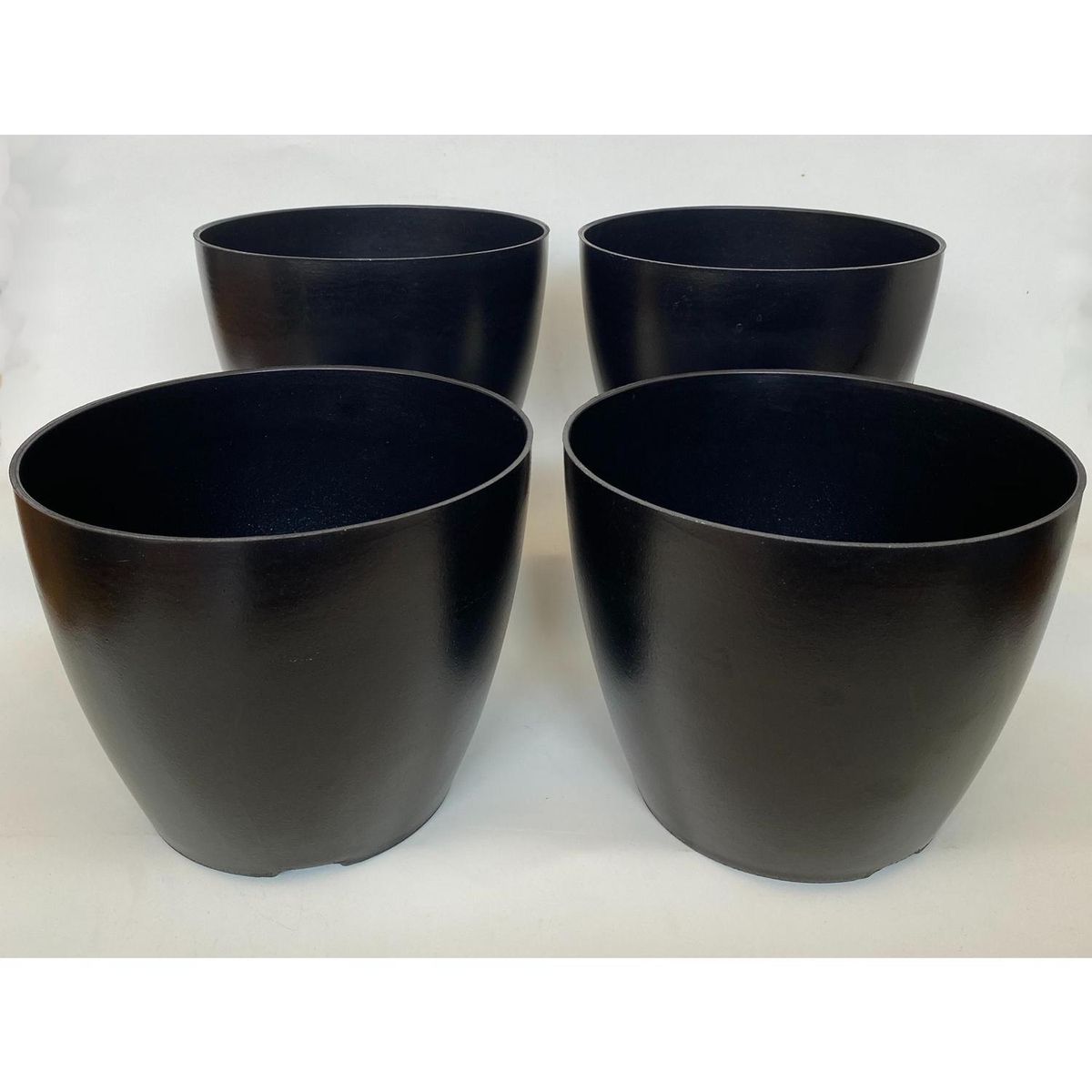 DECOGREEN - Set 4 Maceteros Biodegradables de Bambú 25x17 Negro