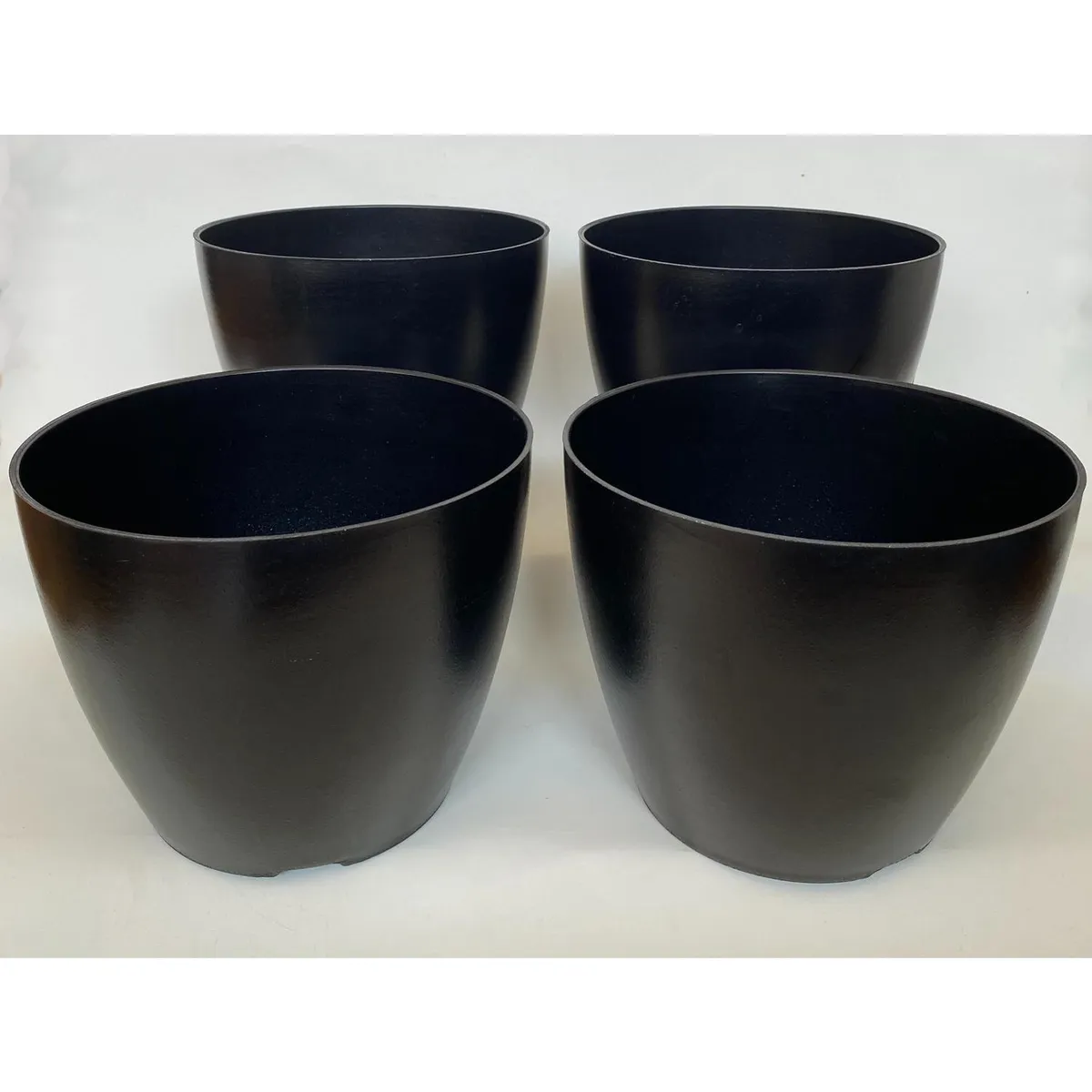 DECOGREEN - Set 4 Maceteros Biodegradables de Bambú 25x17 Negro
