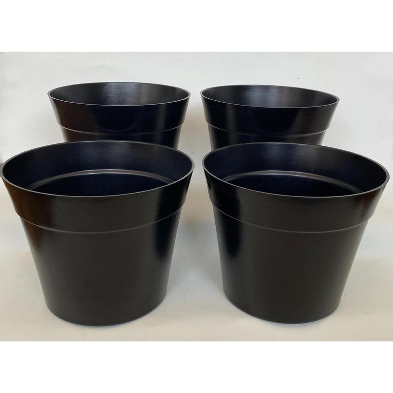 DECOGREEN - Set 4 Maceteros Biodegradables de Bambú 25x17 Negro