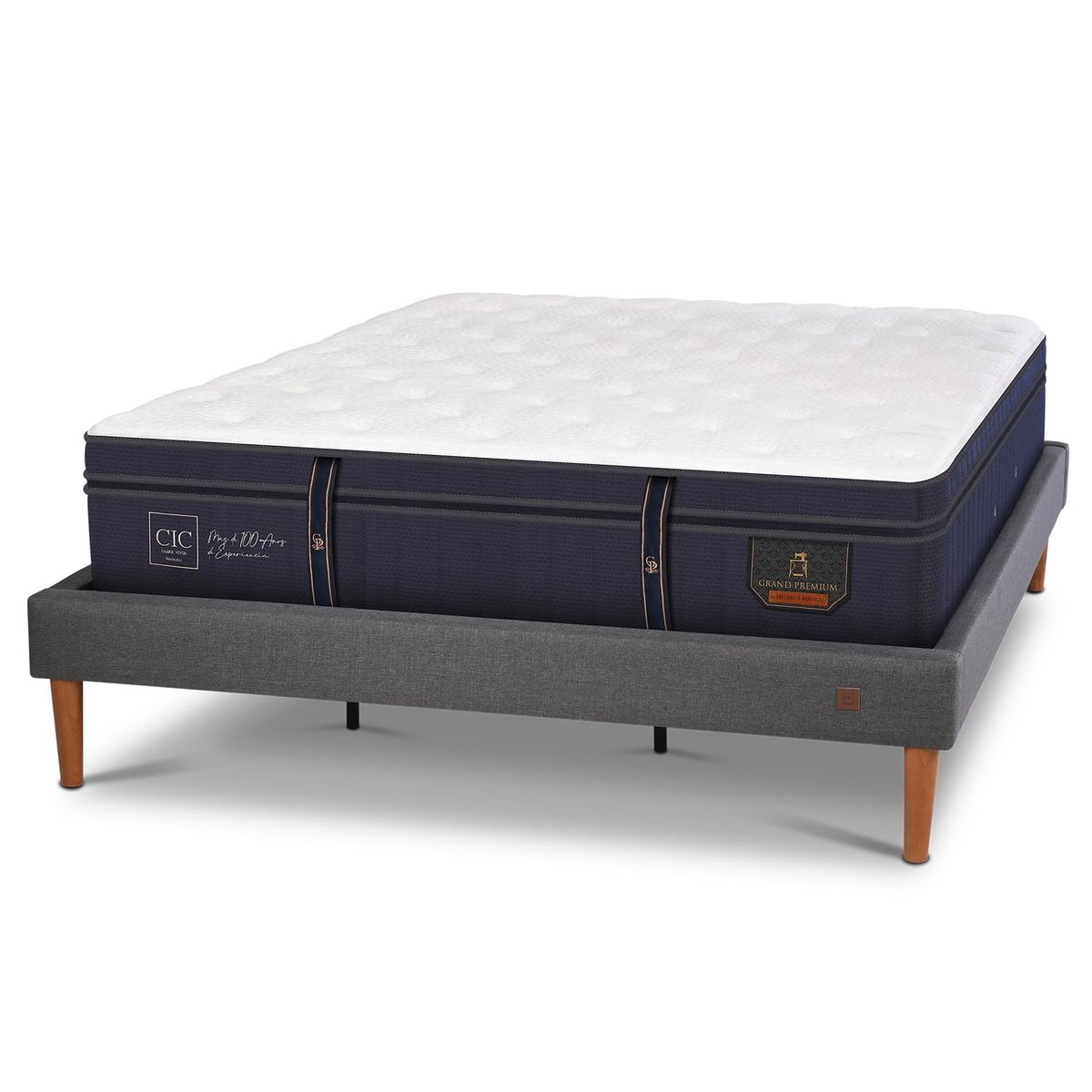 CIC - Cama King Europea Curve Grand Premium Gris