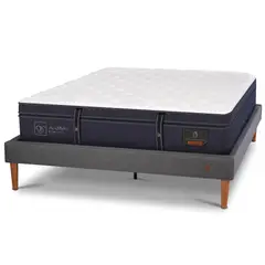 CIC - Cama 2 Plazas Europea Curve Grand Premium Blanco/Gris