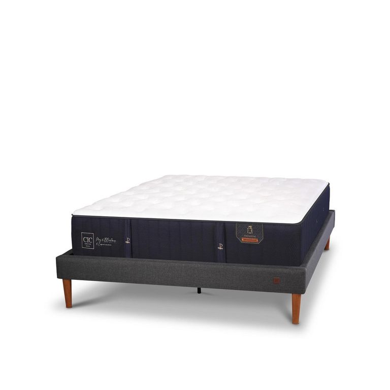 Cama 2 plazas Europea Curve Premium Gris