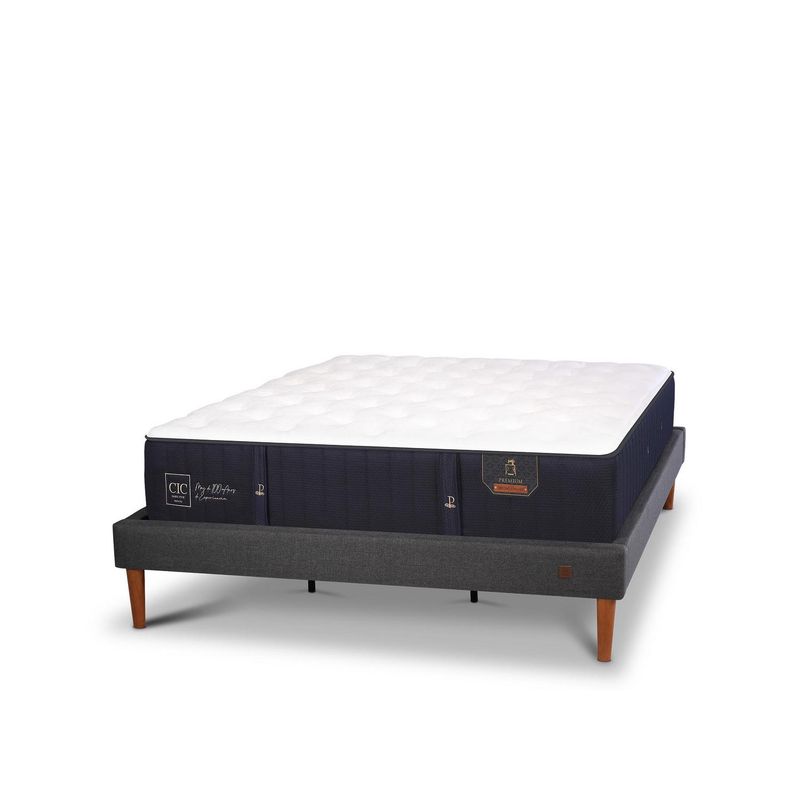 CIC - Cama King Europea Curve Premium Blanco/Gris