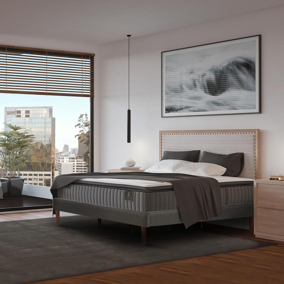CIC - Cama Europea Premium King + Muebles
