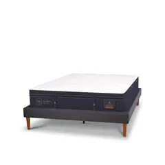 CIC - Cama 2 Plazas Europea Curve Super Premium Blanco/Gris