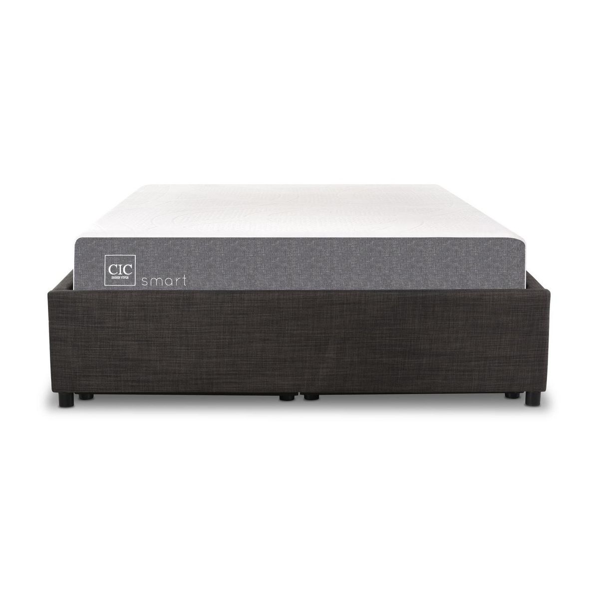 CIC - Cama 2 plazas Box Spring Space Box Cic Smart Blanco/Gris