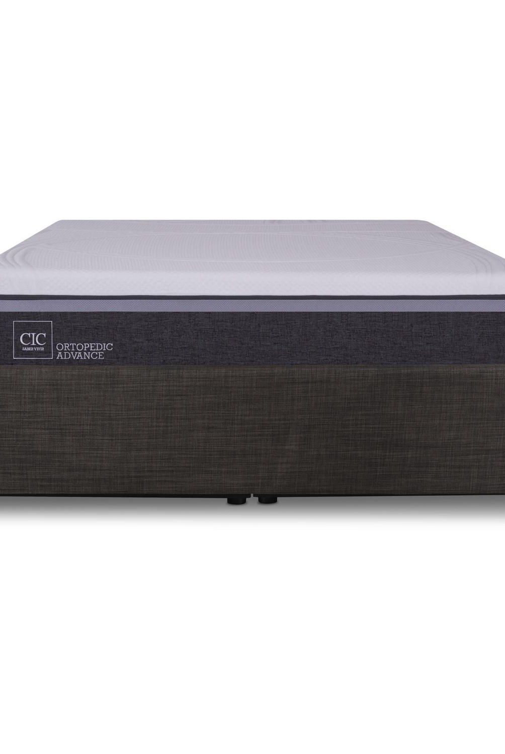CIC - Cama 2 Plazas Box Spring Space Box Ortopedic Advance Blanco/Negro