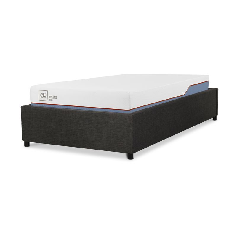 CIC - Cama 1.5 Plazas Box Spring Space Box Excellence Plus Blanco/Azul