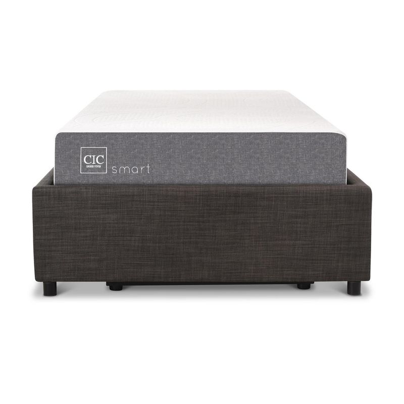 CIC - Cama 1.5 Plazas Box Spring Space Box Smart Blanco/Gris