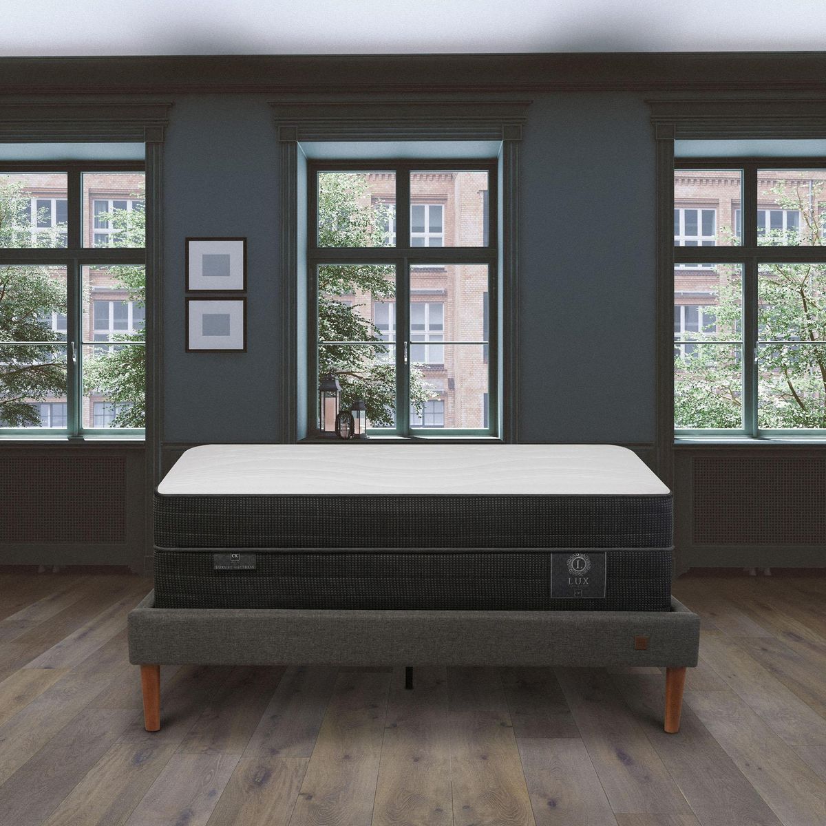 CIC - Cama 2 plazas Europea Curve Lux Blanco/Gris